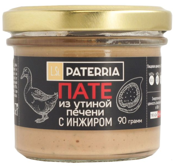 ПАТЕ ПАТЕРИЯ ИЗ УТИНОЙ ПЕЧЕНИ С ИНЖИРОМ 90 Г СТ/Б