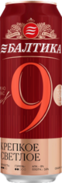 ПИВО БАЛТИКА 9 ЛЕГЕНДАРНОЕ 8% 0,45Л Ж/Б