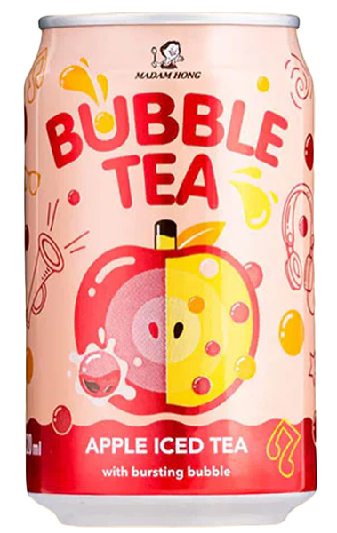 НАПИТОК МАДАМ ХОНГ БАББЛ ТИ СО ВКУСОМ ЯБЛОКА Б/АЛК Н/ГАЗ 0,32Л Ж/Б