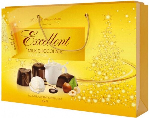 НАБОР КОНФЕТ ДЕМИДОФФ В МОЛОЧНОМ ШОКОЛАДЕ 284 Г