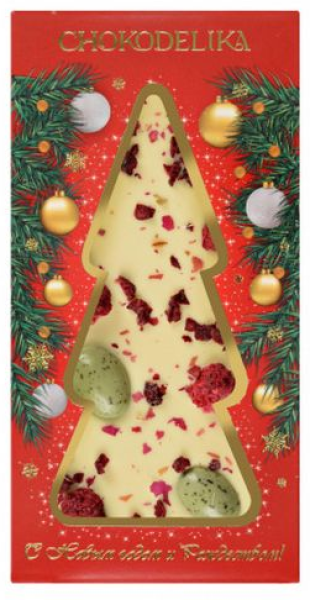 ШОКОЛАД РОЗА МАЛИНА ВИШНЯ БЕЛЫЙ С УКРАШЕНИЕМ 100 Г