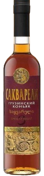 КОНЬЯК САКВАРЕЛИ ГРУЗИНСКИЙ КОНЬЯК 3 ГОДА 40% 0,5Л