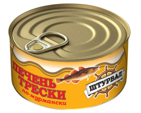 ПЕЧЕНЬ ТРЕСКОВЫХ РЫБ ШТУРВАЛ ПО-МУРМАНСКИ 125 Г Ж/Б КЛЮЧ