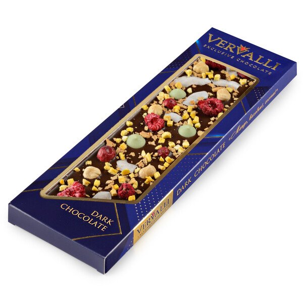 ШОКОЛАД ВЕРВАЛЛИ МАНГО ФУНДУК КОКОС ТЕМНЫЙ 110 Г