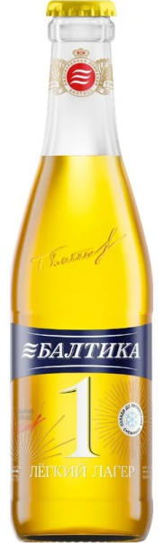 ПИВО БАЛТИКА № 1 ЛЕГКИЙ ЛАГЕР 4,5% 0,33Л СТ/Б