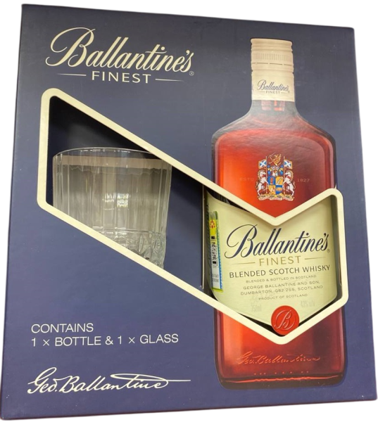 ВИСКИ БАЛЛАНТАЙНС ФАЙНЕСТ 40% 0,75Л П/УП+СТАКАН