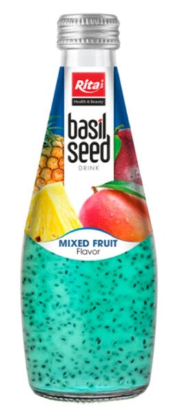 НАПИТОК РИТА С СОКОМ МАНГО АНАНАСА, МАРАКУЙИ И СЕМЕНАМИ БАЗИЛИКА Б/АЛК Н/ГАЗ 290 МЛ СТ/Б
