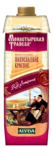 ВИНО МОНАСТЫРСКАЯ ТРАПЕЗА КР П/СЛ 10−12% 1,0Л Т/П