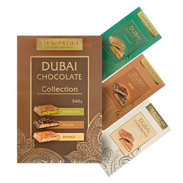 ШОКОЛАД ДУБАИ КОЛЛЕКЦИЯ НАБОР ИЗ ТРЕХ ВКУСОВ 540 Г