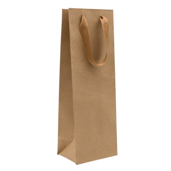 ПАКЕТ ПОДАРОЧНЫЙ ПОД БУТЫЛКУ КРАФТ 12*35*9