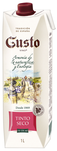 ВИНО ГУСТО КР СУХ 10−12% 1,0Л Т/П
