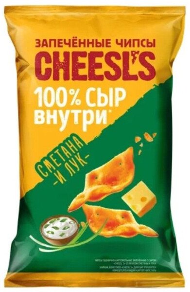 ЧИПСЫ ЧИЗЛС ПШЕНИЧНО-КАРТОФЕЛЬНЫЕ ЗАПЕЧЕННЫЕ С СЫРОМ СО ВКУСОМ СМЕТАНЫ И ЛУКА 50 Г