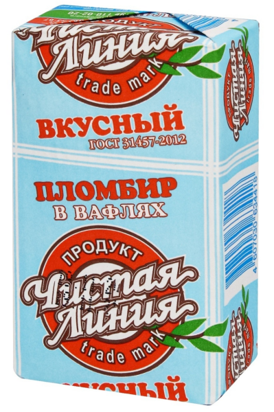 МОРОЖЕНОЕ ЧИСТАЯ ЛИНИЯ ПЛОМБИР ВАНИЛЬНЫЙ В ВАФЛЯХ 80 Г БЗМЖ