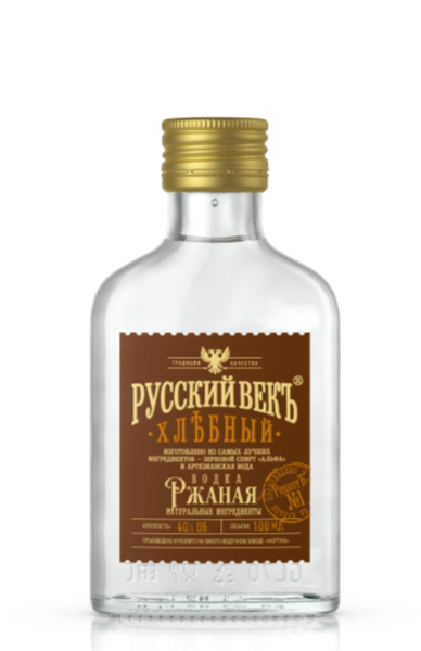 ВОДКА РУССКИЙ ВЕК РЖАНАЯ 40% 0,1Л