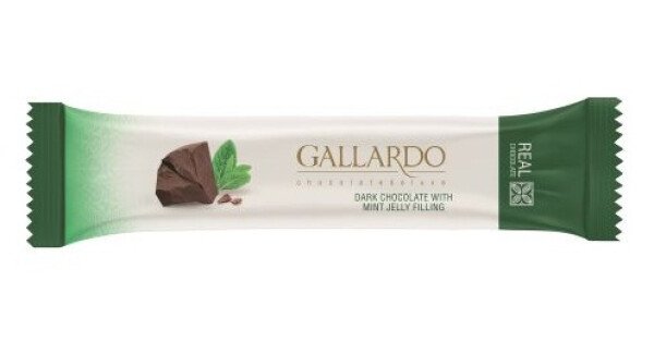 ШОКОЛАД ГАЛЛАРДО ГОРЬКИЙ С НАЧИНКОЙ СО ВКУСОМ МЯТЫ 25 Г