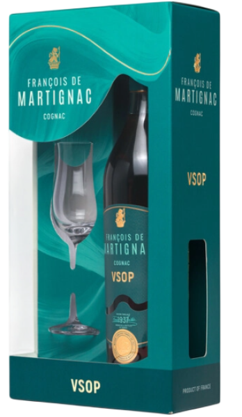 КОНЬЯК ФРАНЦУА ДЕ МАРТИНЬЯК ВСОП 40% 0,7Л П/УП+БОКАЛ