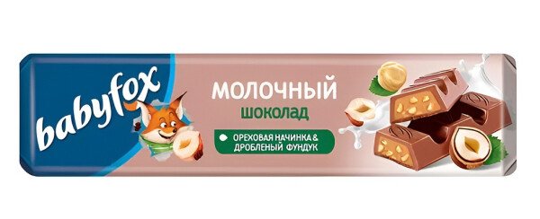 ШОКОЛАД МОЛОЧНЫЙ БЭБИФОКС С ОРЕХОВОЙ НАЧИНКОЙ 45 Г