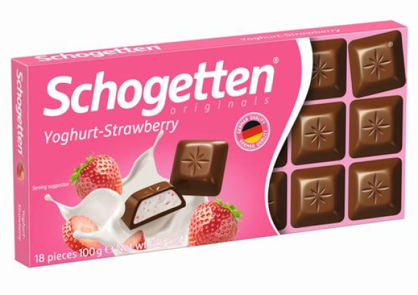 ШОКОЛАД ШОГЕТЕН МОЛОЧНЫЙ С НАЧИНКОЙ КЛУБНИЧНЫЙ ЙОГУРТ 100 Г