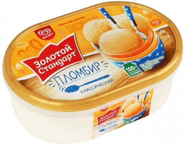МОРОЖЕНОЕ ЗОЛОТОЙ СТАНДАРТ ИНМАРКО ПЛОМБИР БЗМЖ 380 Г