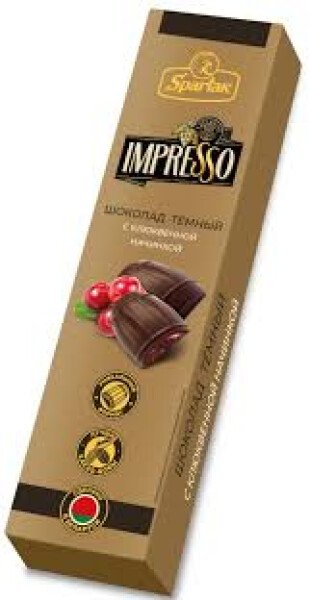 ШОКОЛАД ИМПРЕССО ТЕМНЫЙ С КЛЮКВЕННОЙ НАЧИНКОЙ 70,5 Г