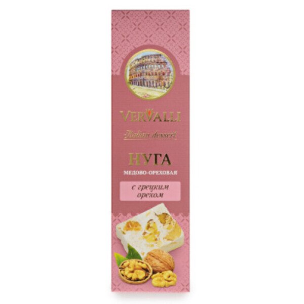 НУГА ВЕРВАЛЛИ МЕДОВО-ОРЕХОВАЯ С ГРЕЦКИМ ОРЕХОМ 80 Г