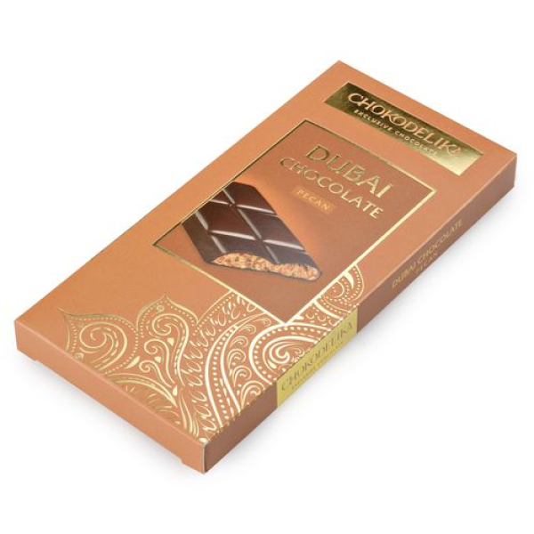 ШОКОЛАД ДУБАИ МОЛОЧНЫЙ С НАЧИНКОЙ ИЗ ПЕКАНА 50 Г
