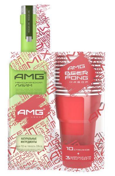 НАСТОЙКА ПОЛУСЛАДКАЯ АМГ МЕКСИКАНСКИЙ ЛАЙМ 35% 0,7Л С НАБОРОМ ДЛЯ БИР ПОНГА