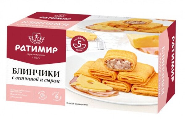 БЛИНЧИКИ РАТИМИР С ВЕТЧИНОЙ И СЫРОМ 0,420 КГ