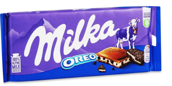 ШОКОЛАД БЕЛЫЙ МИЛКА С ВАНИЛЬНОЙ НАЧИНКОЙ И КУСОЧКАМИ ПЕЧЕНЬЯ ОРЕО 100 Г