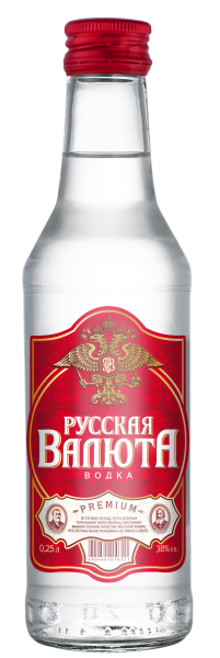 ВОДКА РУССКАЯ ВАЛЮТА 38% 0,25Л