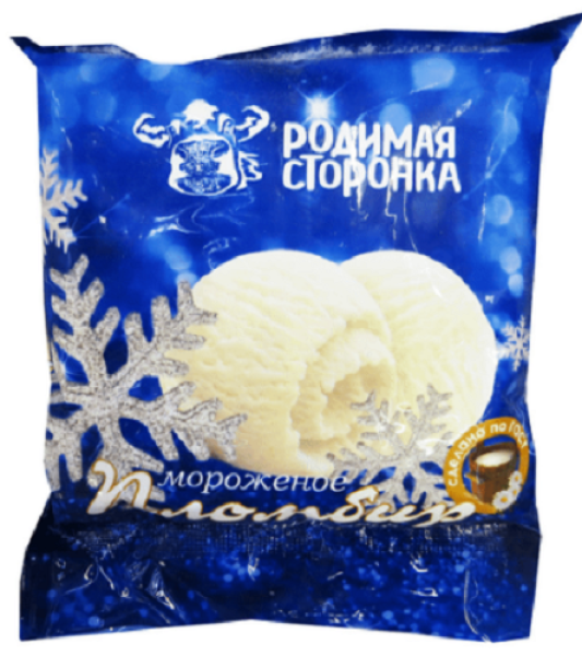 МОРОЖЕНОЕ РОДИМАЯ СТОРОНКА ПЛОМБИР ВАНИЛЬНЫЙ 15% 500 Г ПАКЕТ БЗМЖ
