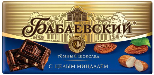 ШОКОЛАД БАБАЕВСКИЙ ГОРЬКИЙ С МИНДАЛЕМ 200 Г