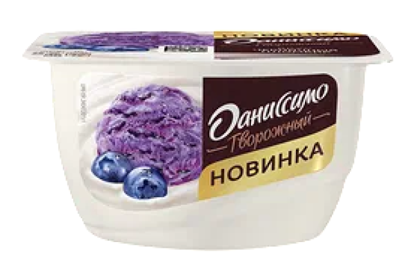 ЙОГУРТ ДАНИССИМО ТВОРОЖНО ЧЕРНИЧНЫЙ ПЛОМБИР 130 Г