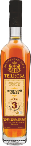 КОНЬЯК ТБИЛИСОБА ГРУЗИНСКИЙ КОНЬЯК 3 ГОДА 40% 0,5Л