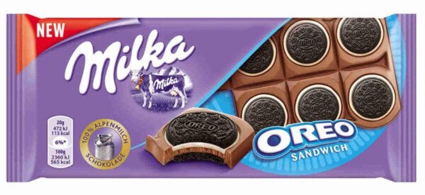 ШОКОЛАД МИЛКА ОРЕО С ПЕЧЕНЬЕМ И МОЛОЧНОЙ НАЧИНКОЙ СЭНДВИЧ 92 Г