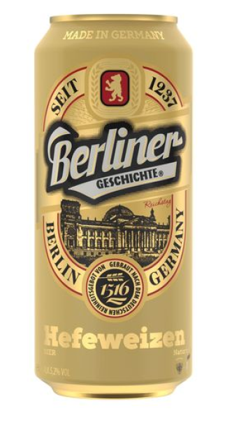 ПИВО БЕРЛИНЕР ГЕШИХТЕ ХЕФЕВАЙЦЕН 1237 СВЕТЛОЕ 5,2% 0,5Л Ж/Б