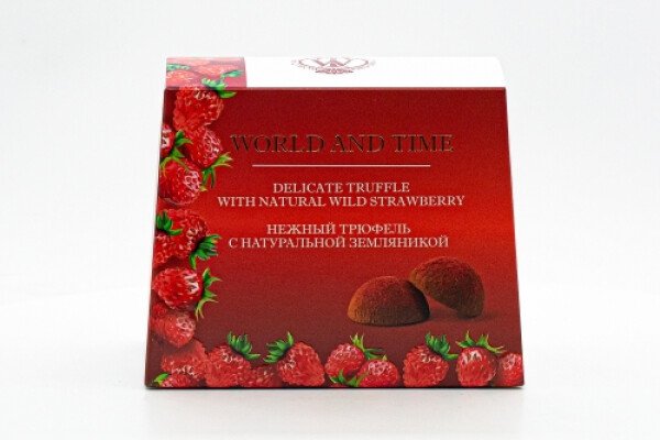 НАБОР КОНФЕТ ВЕРЛД ТАЙМ НЕЖНЫЙ ТРЮФЕЛЬ С НАТУРАЛЬНОЙ ЗЕМЛЯНИКОЙ 150 Г