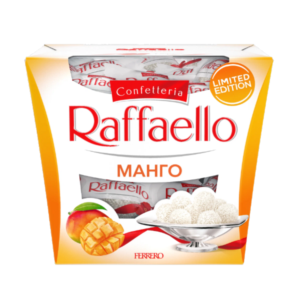 НАБОР КОНФЕТ РАФФАЭЛЛО С МИНДАЛЬНЫМ ОРЕХОМ СО ВКУСОМ МАНГО 130 Г