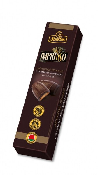 ШОКОЛАД ИМПРЕССО ТЕМНЫЙ С ПОМАДНО МОЛОЧНОЙ НАЧИНКОЙ 70,5 Г