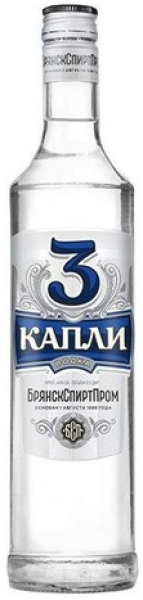 ВОДКА ТРИ КАПЛИ 40% 0,25Л