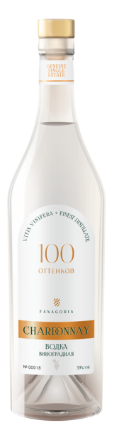 ВОДКА ВИНОГРАДНАЯ 100 ОТТЕНКОВ ШАРДОНЕ 39% 0,7Л