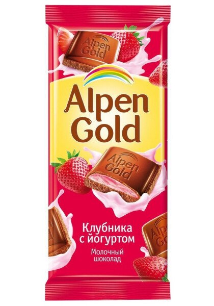 ШОКОЛАД АЛЬПЕН ГОЛЬД КЛУБНИКА С ЙОГУРТОМ 85 Г