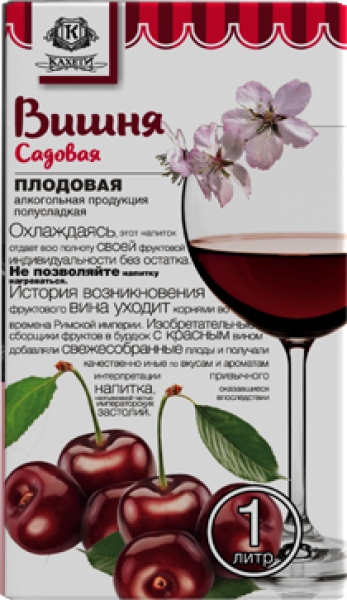 ПЛОДОВАЯ АЛКОГОЛЬНАЯ ПРОДУКЦИЯ ВИШНЯ САДОВАЯ ТМ УЛЫБКА СОЛНЦА П/СЛ 12% 1,0Л Т/П