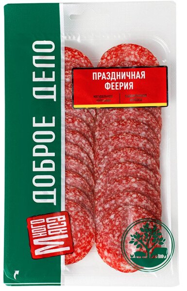 КОЛБАСА ДОБРОЕ ДЕЛО ПРАЗДНИЧНАЯ ФЕЕРИЯ С/К НАРЕЗКА 100 Г