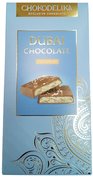 ШОКОЛАД ДУБАИ С НАЧИНКОЙ ИЗ КОКОСА МОЛОЧНЫЙ 180 Г