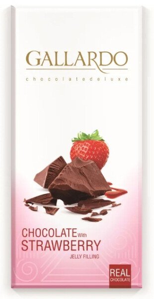 ШОКОЛАД ГАЛЛАРДО МОЛОЧНЫЙ С НАЧИНКОЙ СО ВКУСОМ КЛУБНИКИ 80 Г