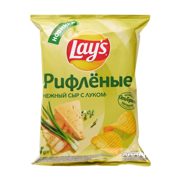 ЧИПСЫ ЛЕЙЗ РИФЛЕНЫЕ НЕЖНЫЙ СЫР С ЛУКОМ 105 Г