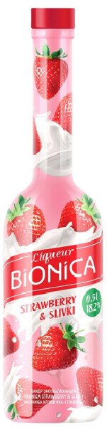 ЛИКЕР БИОНИКА КЛУБНИКА СЛИВКИ 18,2% 0,5Л