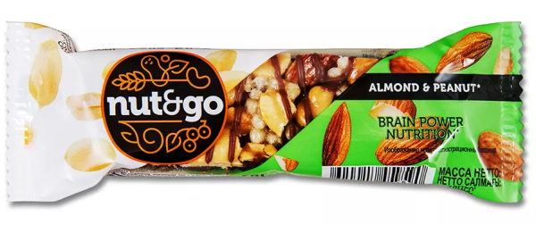 БАТОНЧИК МИНДАЛЬНЫЙ С АРАХИСОВОЙ ПАСТОЙ 36 Г