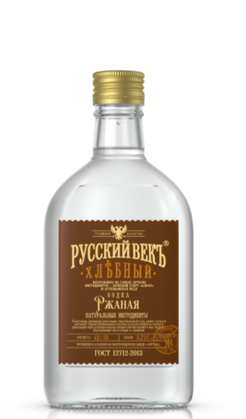 ВОДКА РУССКИЙ ВЕК РЖАНАЯ 40% 0,25Л